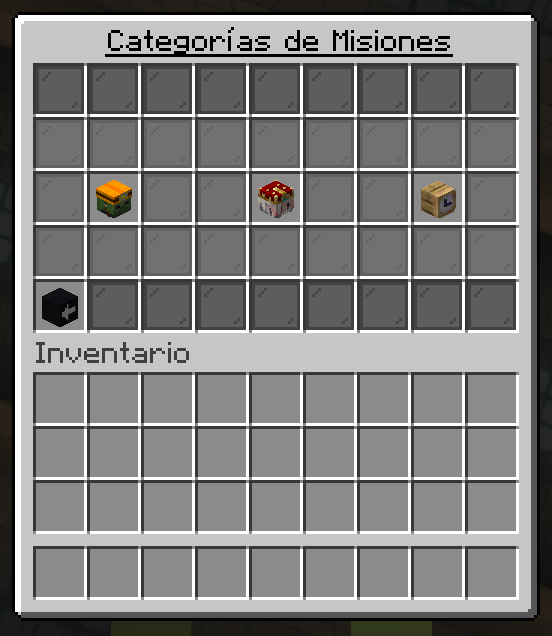 Menú Categorías de misiones de BoxPvP
