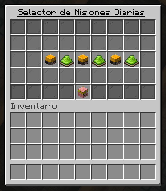 Menú de misiones diarias de BoxPvP con tres misiones y sus botones para cambiarlas
