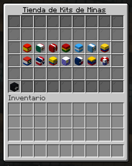 Tienda de kits de minas con los kits de cada país